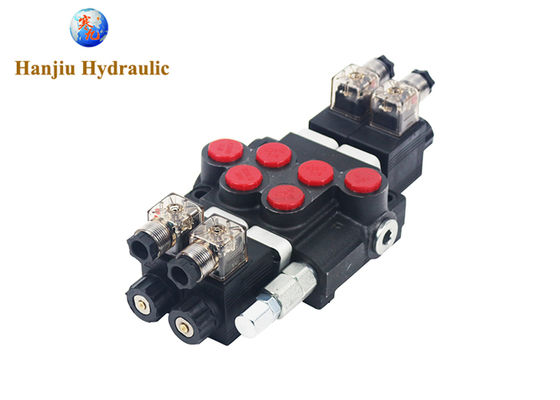 P50 Series Monoblock Control Valves 2 Spool 50 Liters Solenoid Control 12V DC And 24V DC 250 Bar