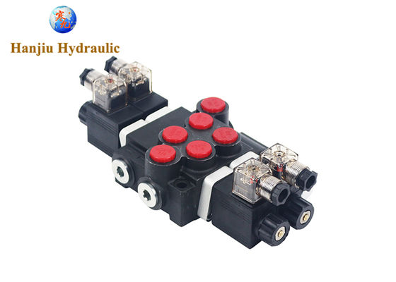 P50 Series Monoblock Control Valves 2 Spool 50 Liters Solenoid Control 12V DC And 24V DC 250 Bar