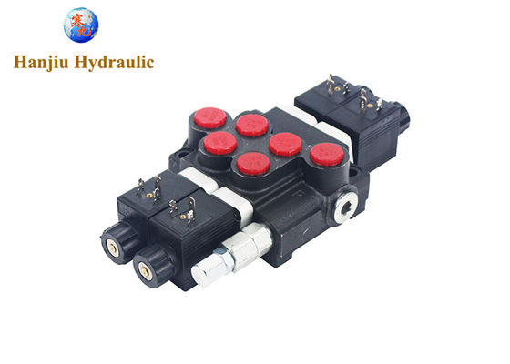 P50 Series Monoblock Control Valves 2 Spool 50 Liters Solenoid Control 12V DC And 24V DC 250 Bar
