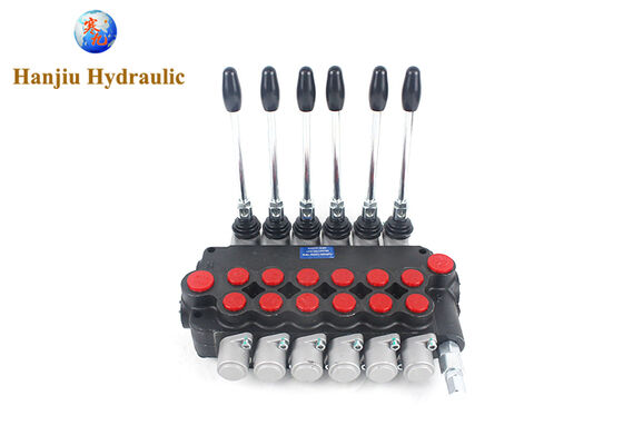 P80 Series Monoblock Control Valves，6 handles with spring control, BSPP ports